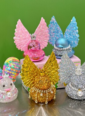 新款闪闪鸭buling满钻天使鸭鸭摆件创意diy装饰品周边车载