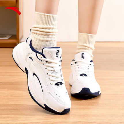 安踏女鞋ACE/官方旗舰正品皮面白色正品缓震老爹鞋运动鞋休闲鞋女