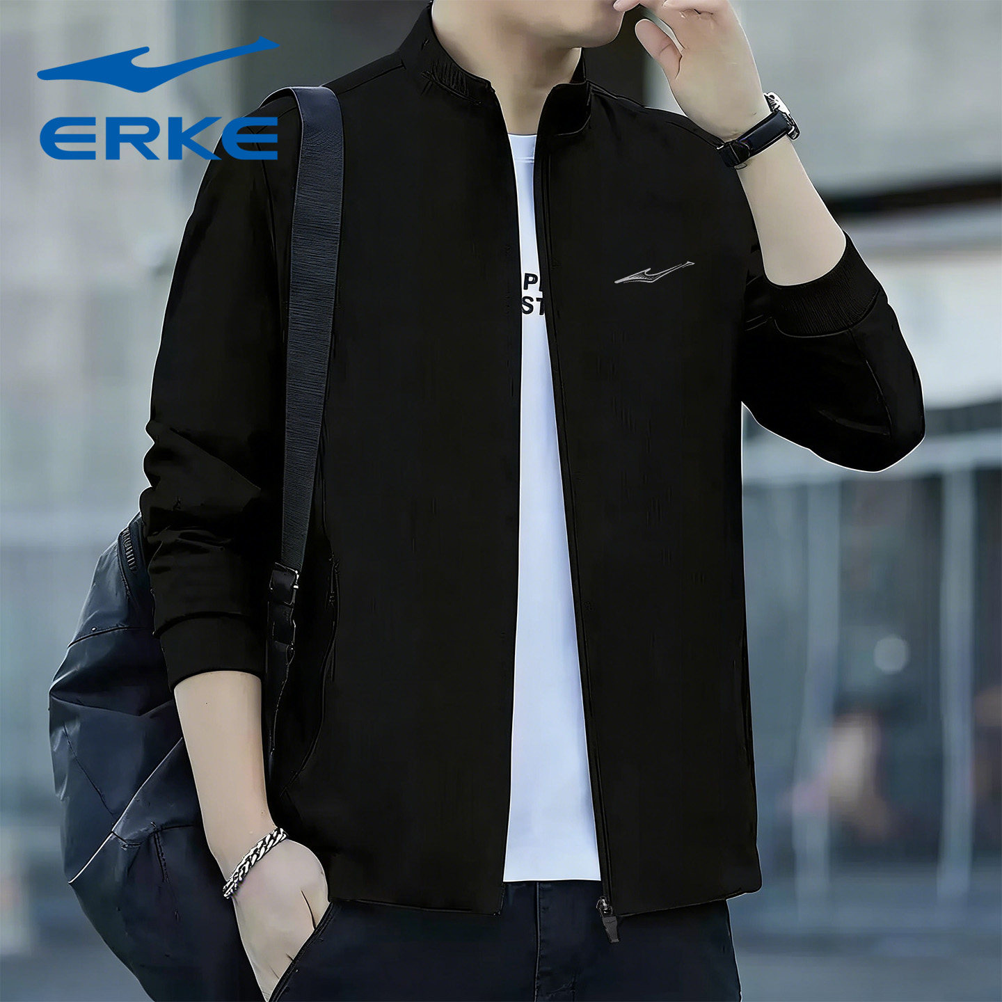 鸿星尔克外套男装春秋男士立领开衫卫衣薄款夹克旗舰店运动服上衣,运动服/休闲服装,运动茄克/外套,淘宝优惠券,粉丝福利购,淘宝优惠卷