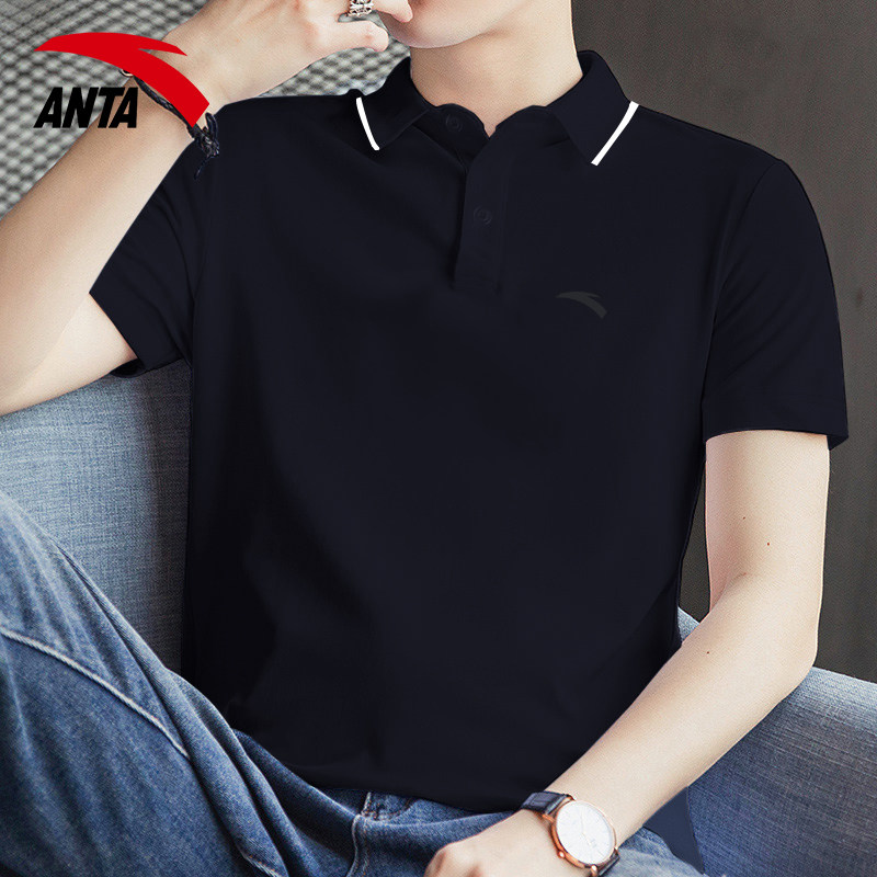 安踏POLO商务翻领运动T恤短袖男装冬季新款透气休闲polo衫上衣t恤