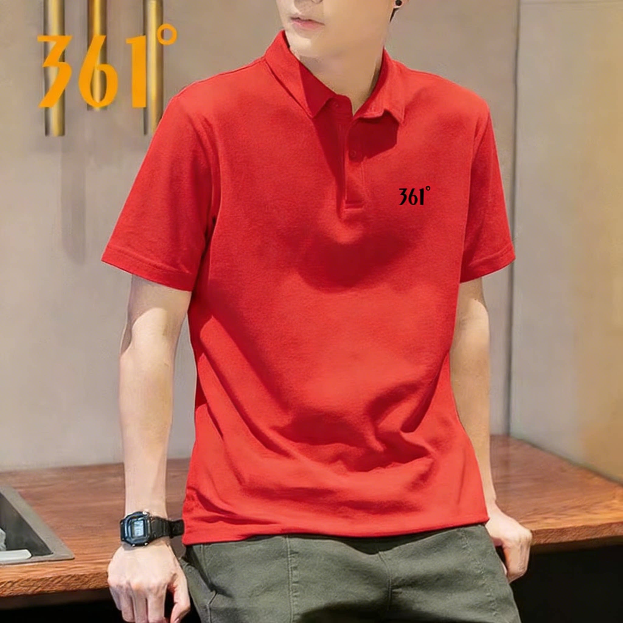 361短袖T恤男子2026新款POLO衫正品透气运动体恤男士速干衣服上衣