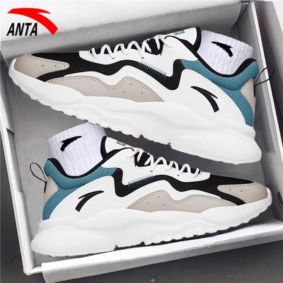 安踏透气男系带老爹鞋休闲运动鞋