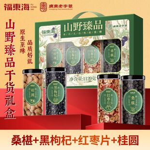 福东海山野珍品礼盒1120克桑椹黑枸杞红枣片桂圆礼盒装送礼佳品