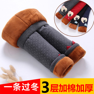 女童加绒加棉裤子加厚儿童棉裤打底裤保暖男女孩宝宝冬季外穿冬装