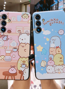 适用三星M34 5G手机壳A16卡通硅胶A05S全包边M54磨砂S23FE防摔A17保护套S26ULTRA浮雕S25 Edge软壳A54情侣女