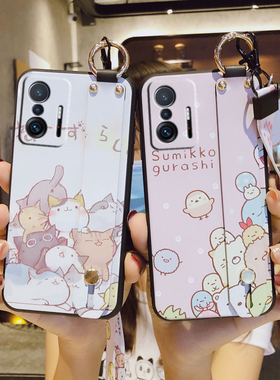 适用小米11TPRO手机壳红米13C腕带卡通poco c65硅胶14TPRO挂绳11青春版13LITE 防摔C75女X7PRO防摔F5PRO浮雕