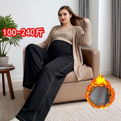 大码长裤牛仔布孕妇保暖裤