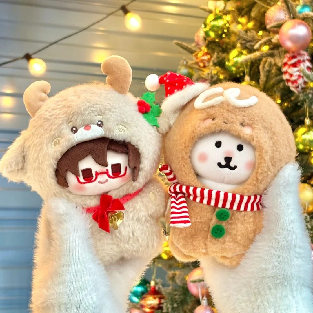 现货圣诞来信10cm棉花娃娃衣服自嘲熊努努海星体原创娃衣萌遇时光