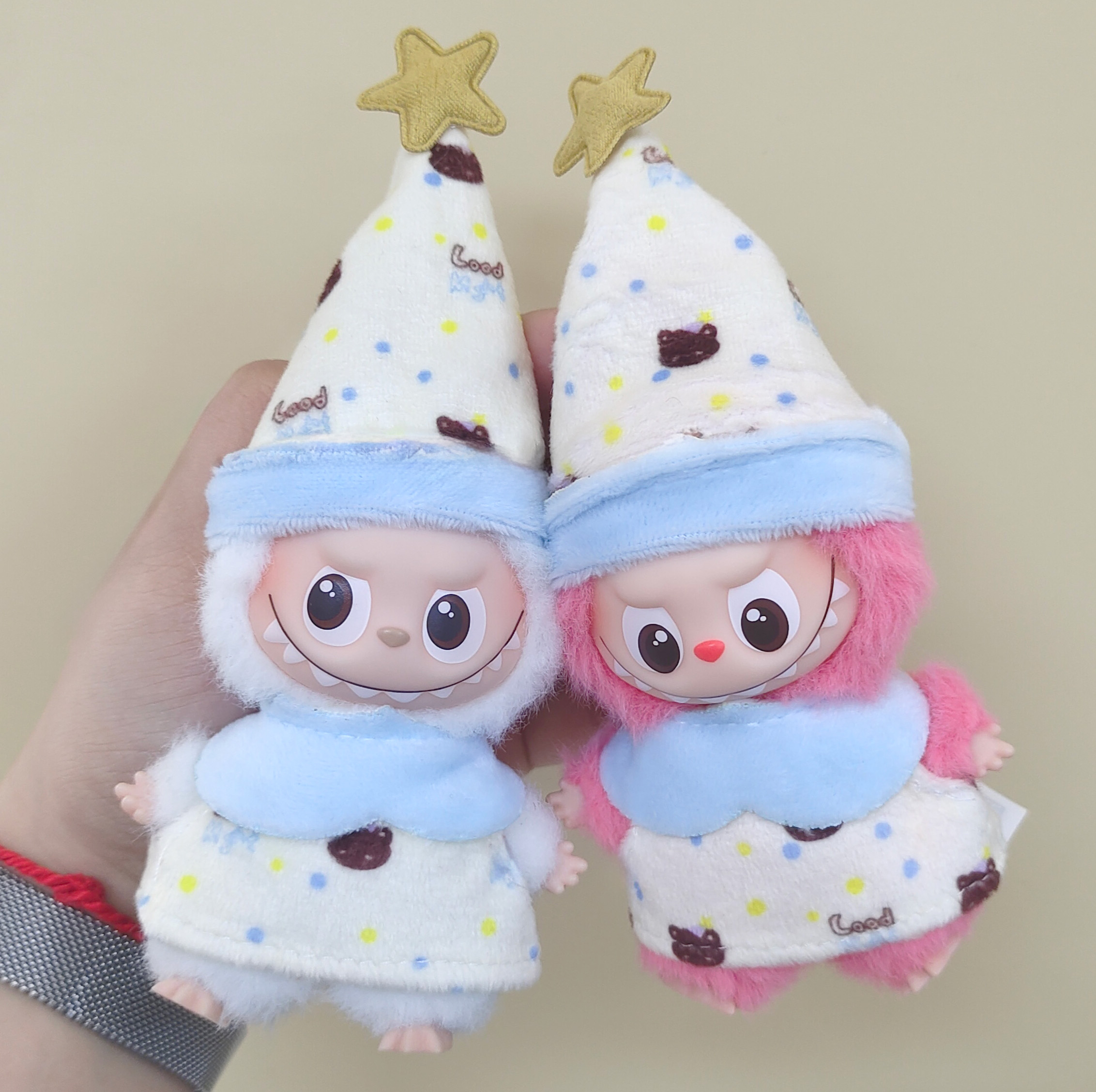 迷你mini四代拉布布娃衣10cm公仔玩偶挂件可爱睡衣着替labubu换装