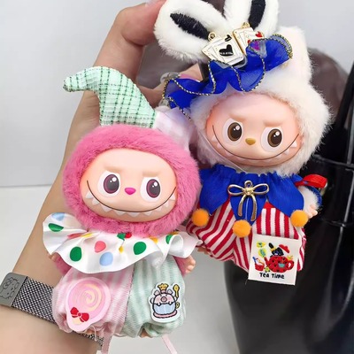 适用labubu4.0心底密码迷你娃衣小丑套装四代拉布布mini衣服着替