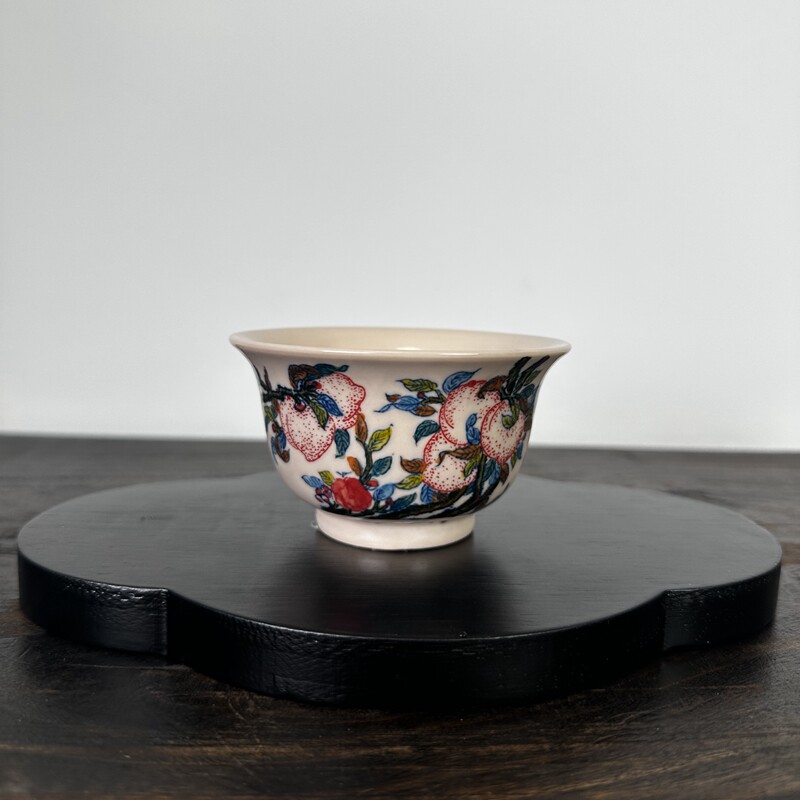 景德镇橙稀土九桃主人杯仿古手绘寿桃品茗杯竹溪道人功夫茶杯单杯