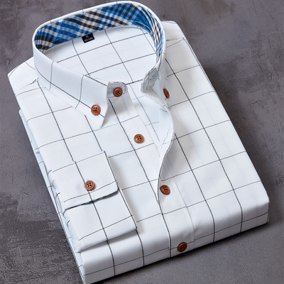 Fashion Men s Shirt Casual Plaid Cotton shirts for men男衬衫