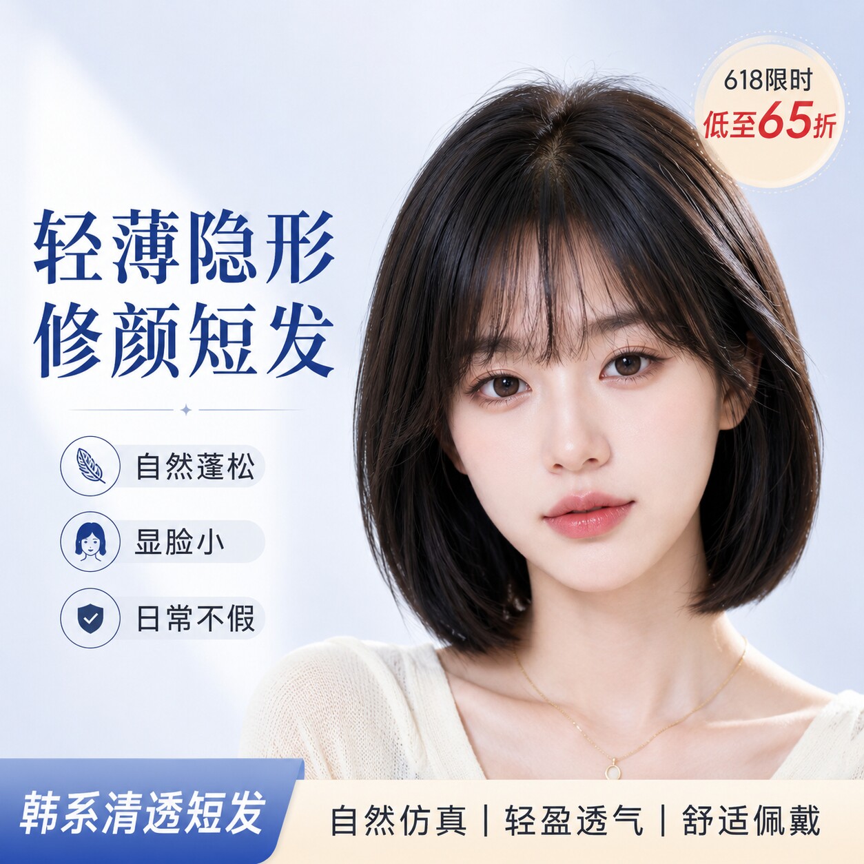 短发假发女高端全真发全头套