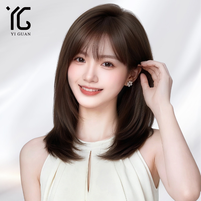 假发全头套女短发全真人发丝光头专用无痕自然真发减龄层次锁骨发