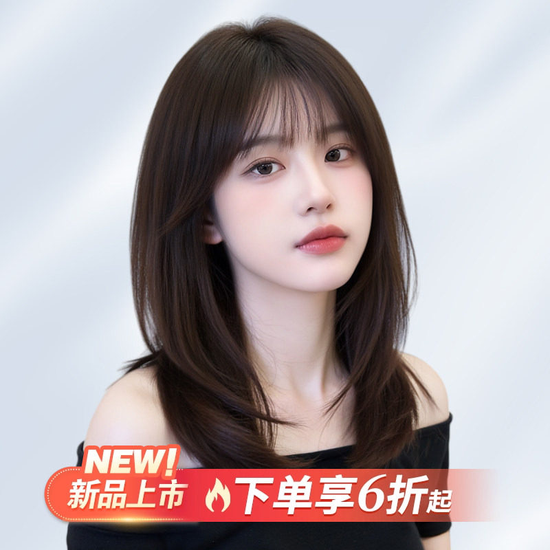 假发全头套女夏天薄款光头短发全真发无痕蕾丝女士自然锁骨发假发
