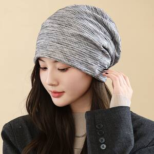 纪梵保罗帽子男春秋包头帽休闲堆堆帽渐变色双层套头帽百搭头巾帽