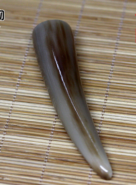 天然白牦牛角实心尖吊坠手把件按摩棒佛珠手串配饰