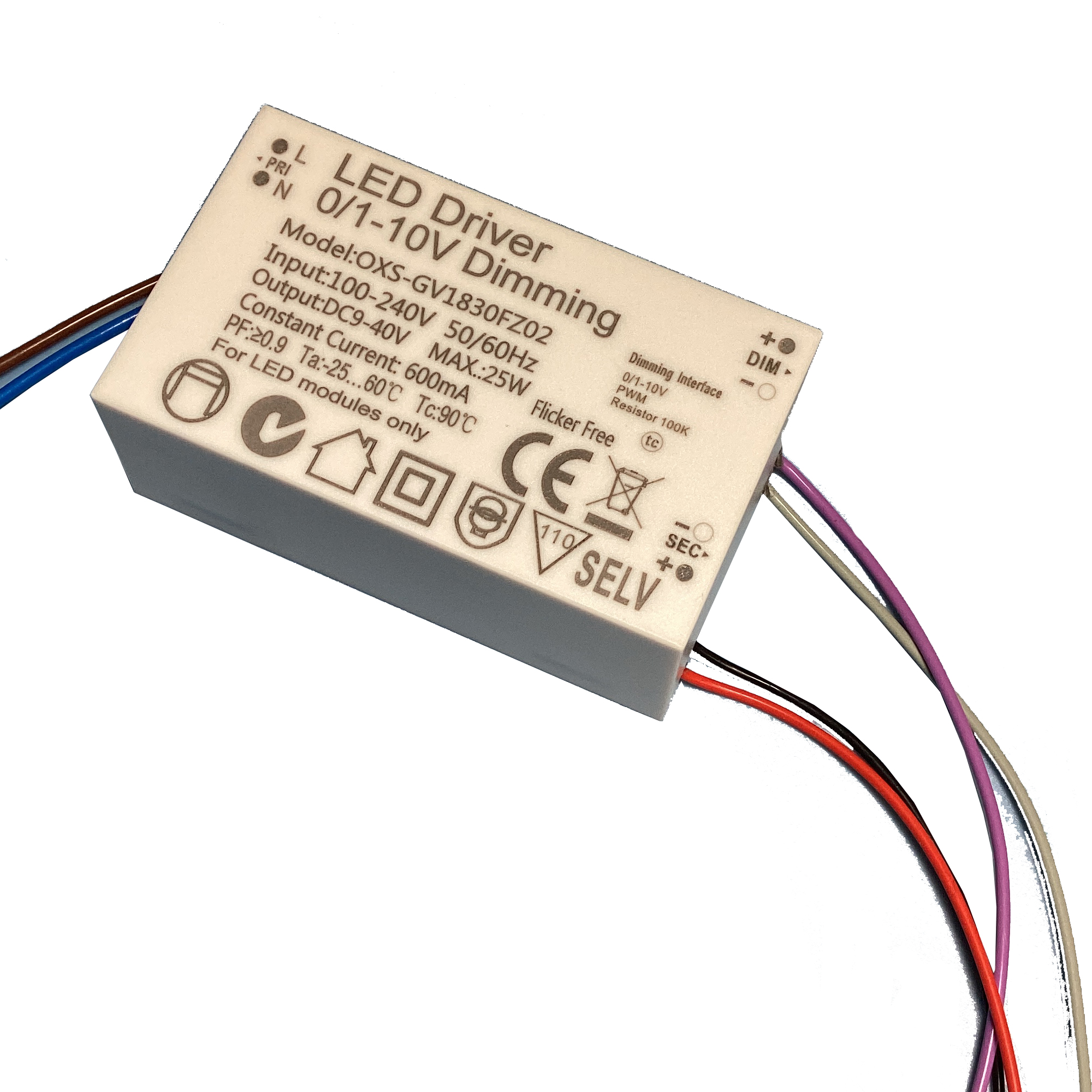 0-10V PWM内置LED驱动电位器调光25W无频闪支持缓启动调光变压器