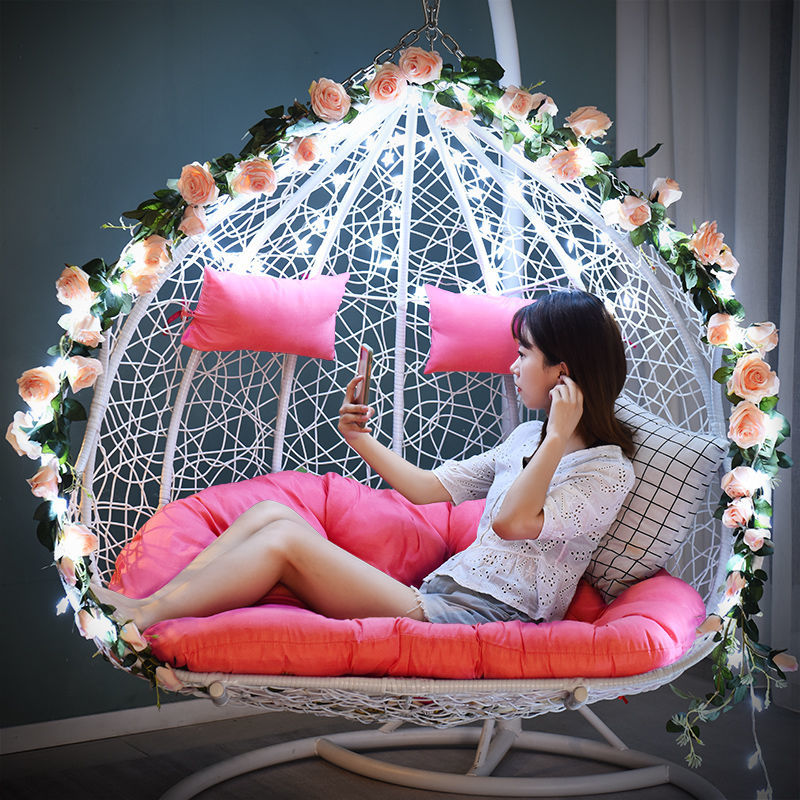 吊椅秋千浪漫双人吊篮藤椅阳台懒人鸟巢摇椅家用吊床室内摇篮椅