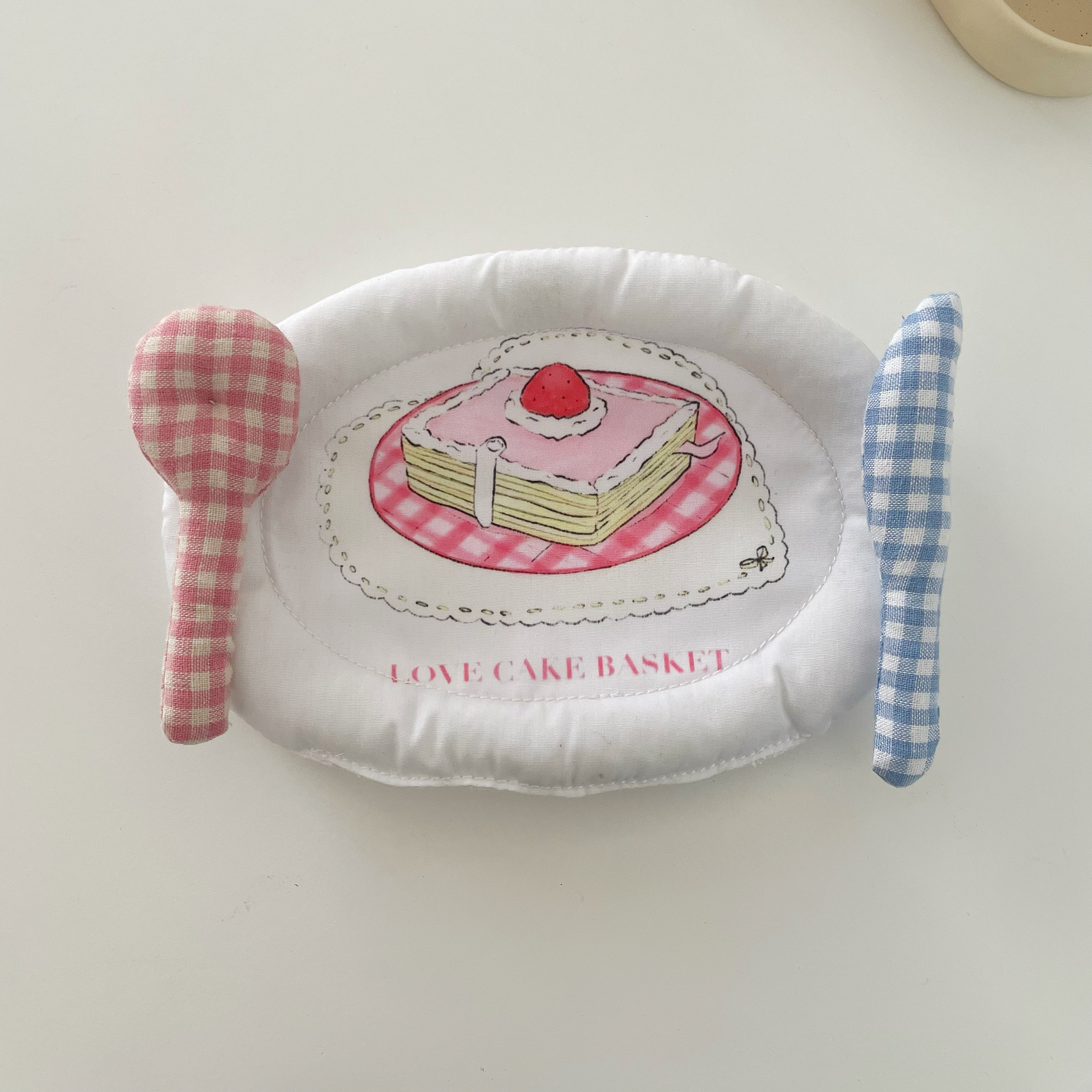 tjj丨自制ins可爱蛋糕布艺杯垫餐垫卡通印花少女心桌面装饰垫