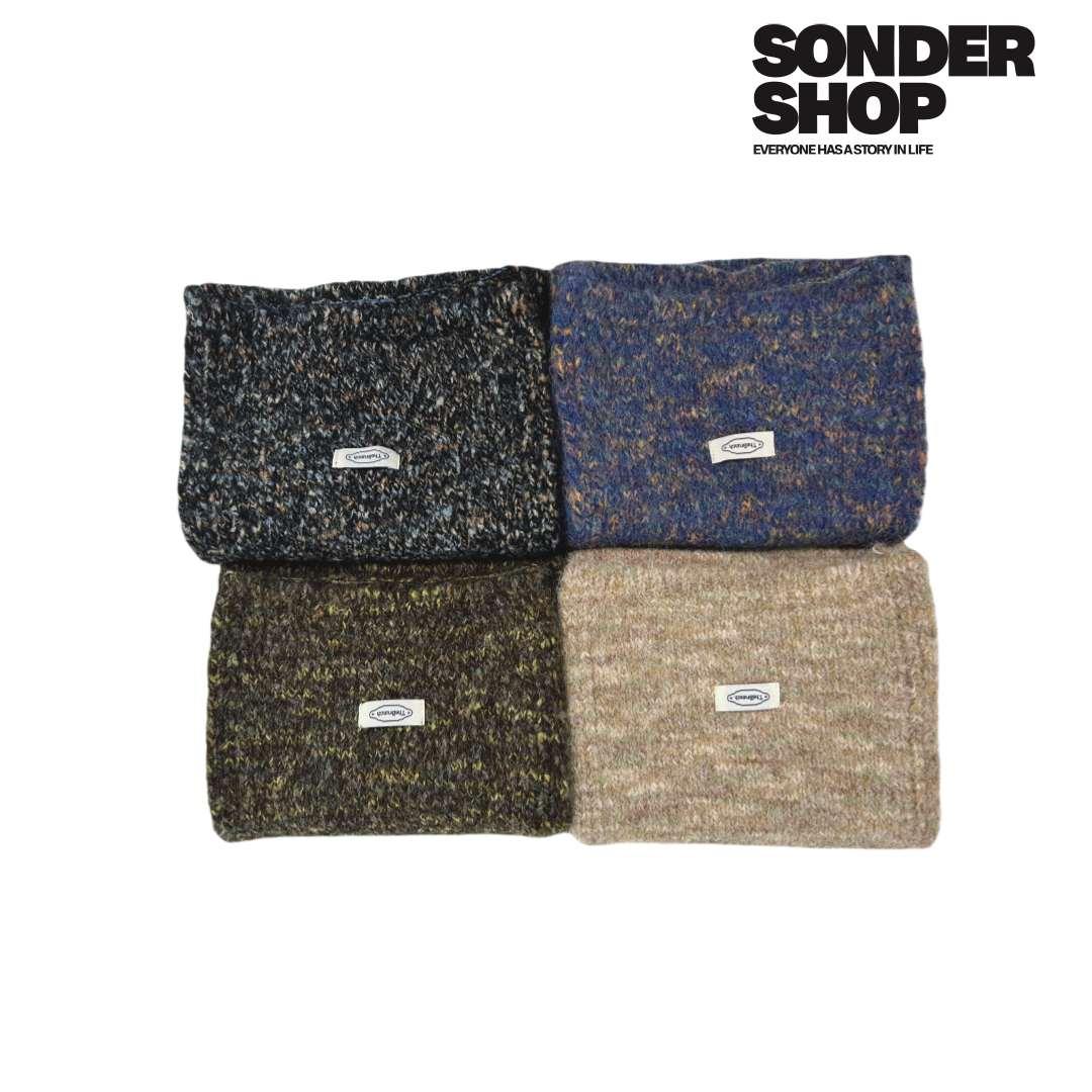 SONDER SHOP日系复古纯色围巾显白绿学生小围脖少女保暖含羊毛