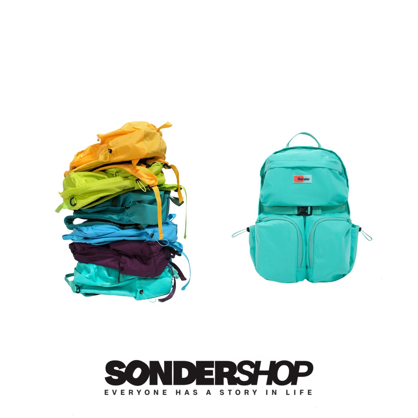 SONDER SHOPoffwinter都市巡游多功能大容量多口袋户外彩色双肩包