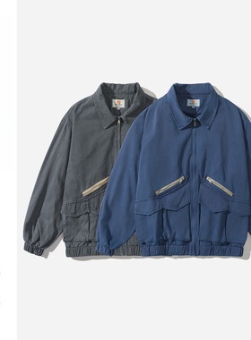 sonder shop 国潮感复古水洗翻领夹克外套男士宽松百搭休闲