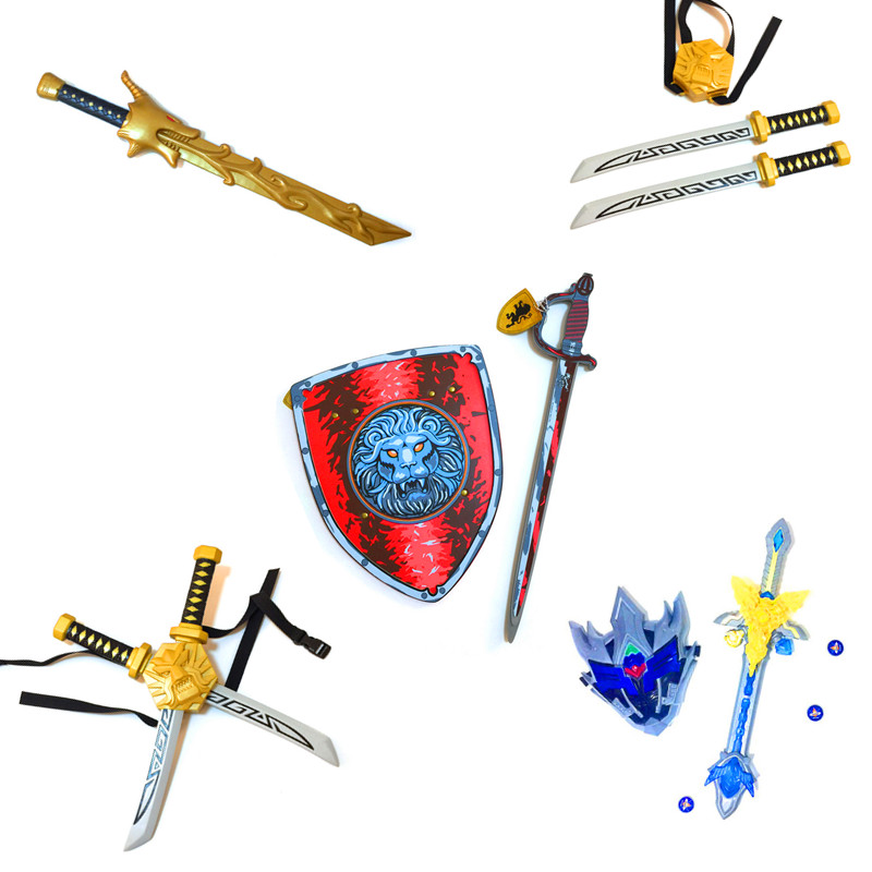 万圣节儿童玩具 节日活动道具 忍者双刀 单刀 武士铠甲战剑