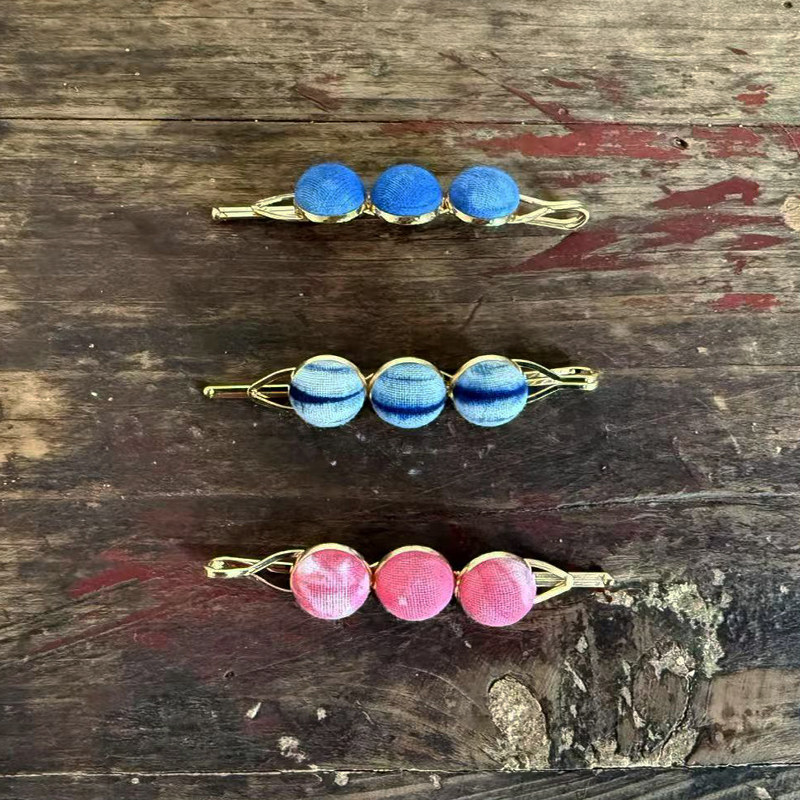 云南大理丽江扎染豆豆发夹植物蓝染小卡子BB发夹一字夹发饰边夹,饰品/流行首饰/时尚饰品新,发饰,淘宝优惠券,粉丝福利购,淘宝优惠卷