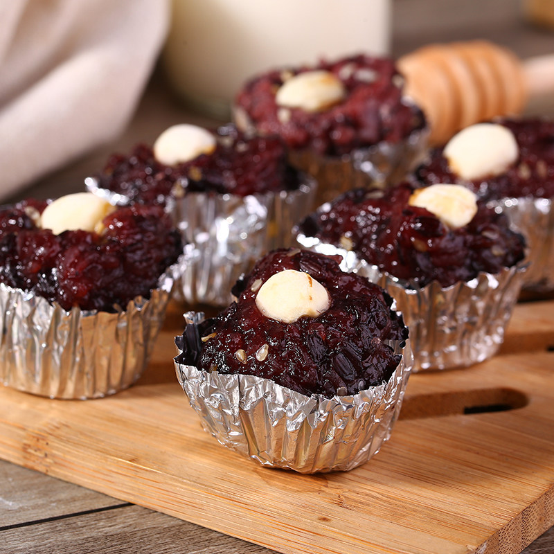 36粒早餐半成品黑米糕传统小吃黑米莲子黑米饭蒸糯米糕糯米饭小吃