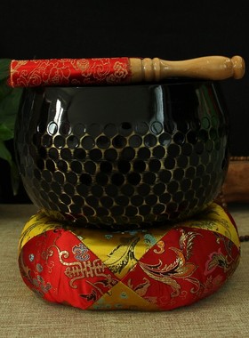 铜磬 4-12寸黑色纯黄铜引磬铜庆 引庆寺庙大小号佛堂桌面摆件