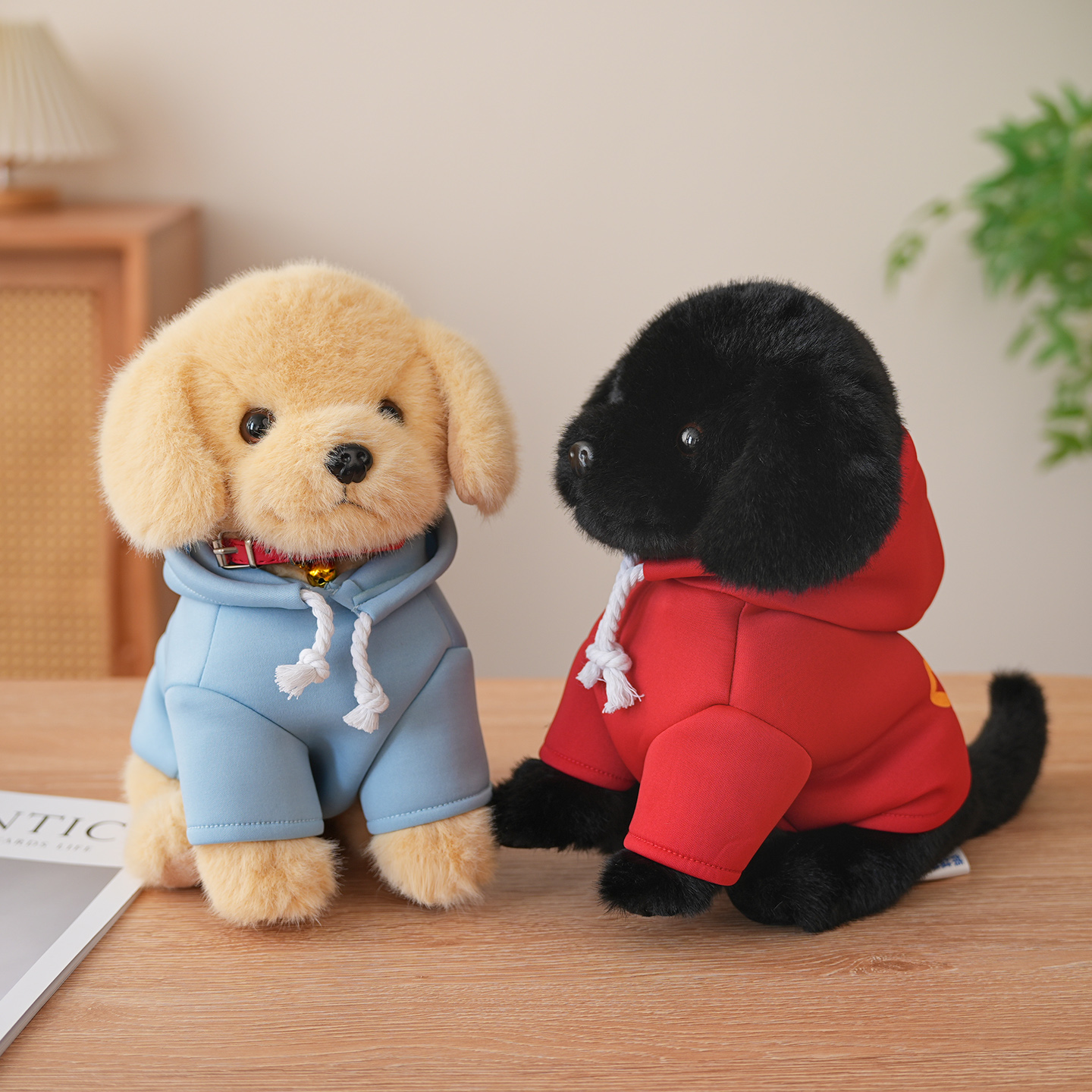 可爱狗狗公仔毛绒玩具仿真金毛拉布拉多穿衣小狗玩偶生日礼物娃娃