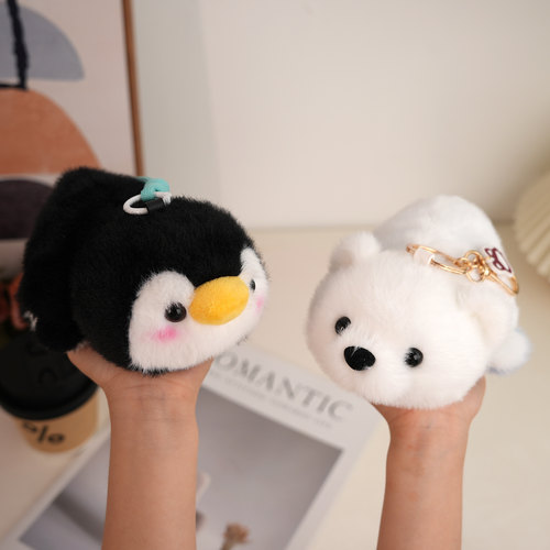 掌中宝双面熊猫公仔可爱翻转企鹅