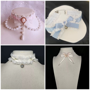 春夏洛丽塔配饰520送女友闺蜜新娘白色珍珠项圈颈链choker二次元