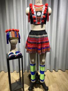 瑶族花棍瑶情北京舞蹈学院服装服饰演出服表演服艺考定制原版