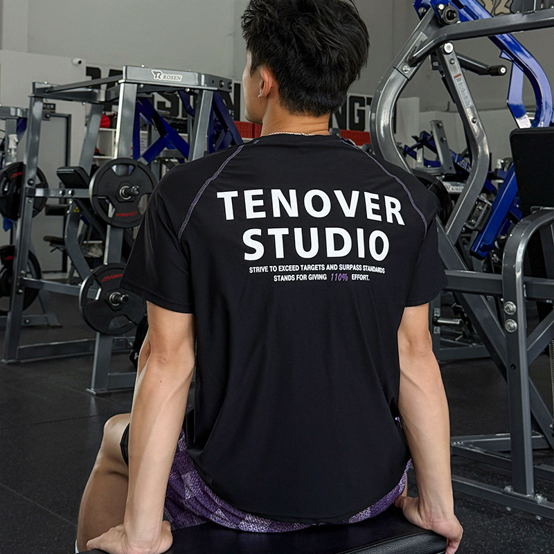 TENOVER锦纶夏季短袖凉感运动吸湿排汗速干健身户外跑步训练T恤潮
