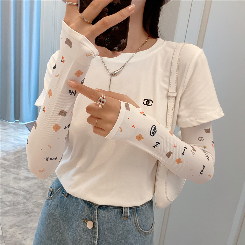 冰袖女防晒手袖护臂防紫外线套袖骑行袖套冰丝手套夏季开车潮流