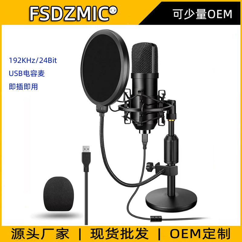 USB麦克风 192K24Bit 桌面电脑话筒  主播直播K歌录音电容麦