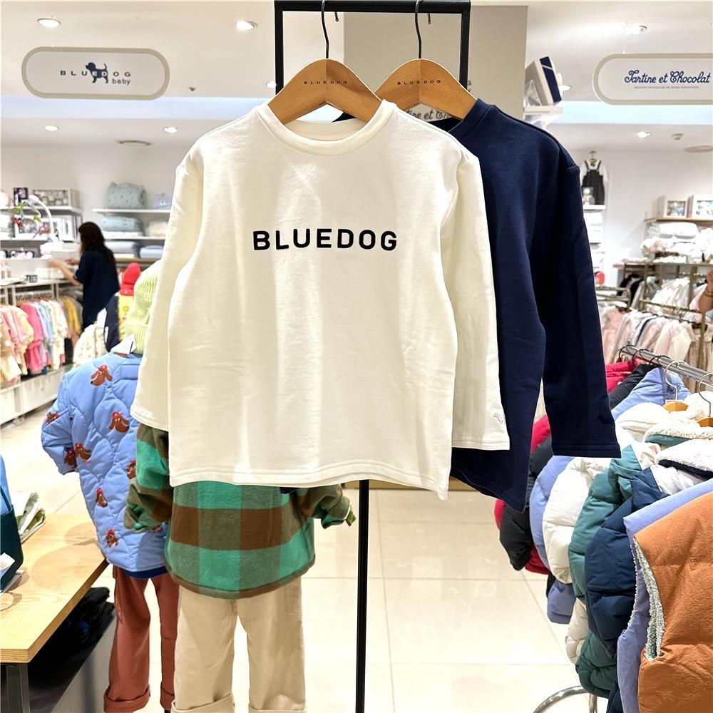 打折BLUEDOG kids蓝狗男女童简约弹力棉T恤韩国代购冬儿童打底衫
