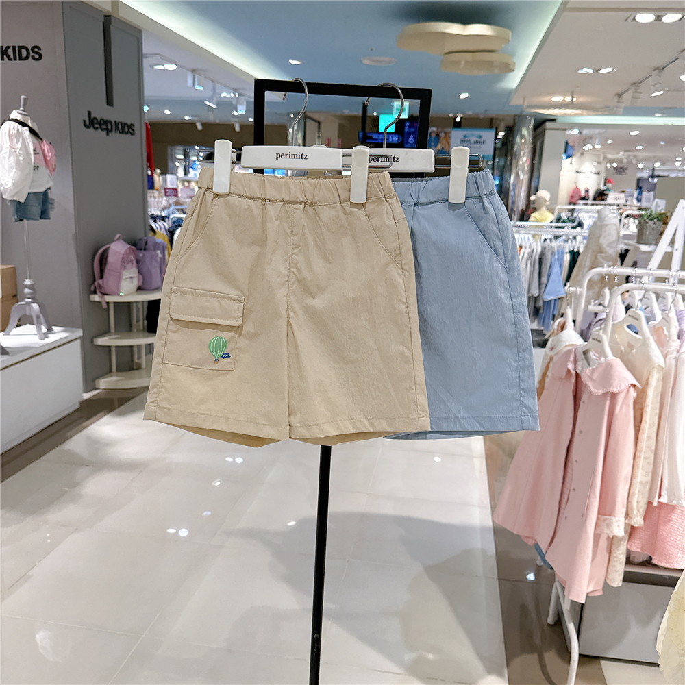 perimitz男女童松紧腰短裤韩国代购2025年夏儿童卡通单口袋休闲裤