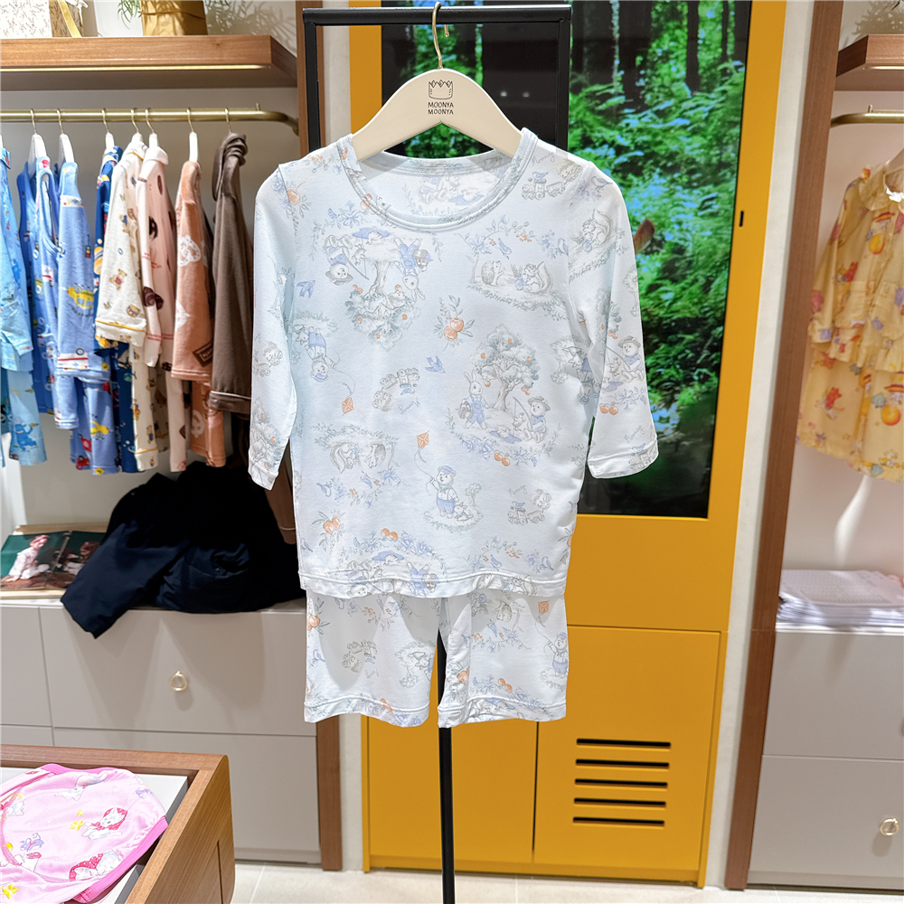 Moonya Moonya男女童莫代尔内衣套装睡衣韩国代购25春舒适家居服