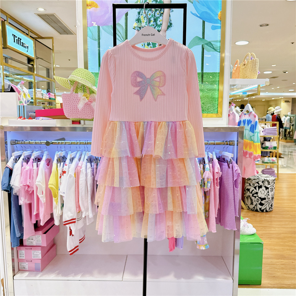 企划款french cat法猫女童连衣裙韩国专柜代购24秋蛋糕裙公主裙