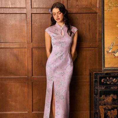 新中式改良旗袍珍珠盘扣2025新款