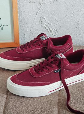 红色帆布鞋男2025新款夏季男生潮流休闲运动板鞋百搭平底滑板鞋潮