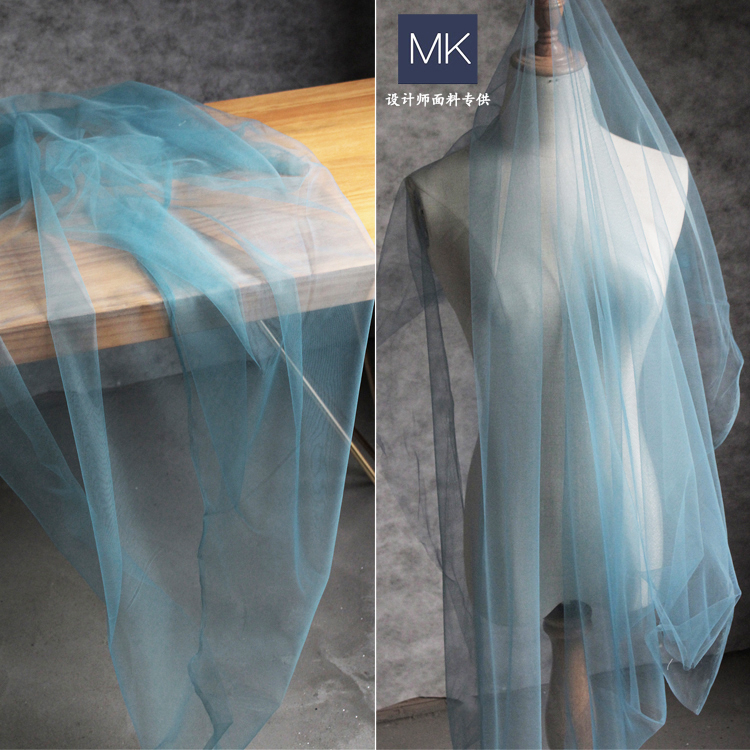 高档蓝色礼服设计师网纱布料