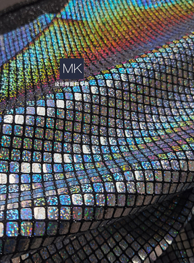 Alaser light 镭射炫彩面料 进口时尚时装创意设计师风衣外套面料