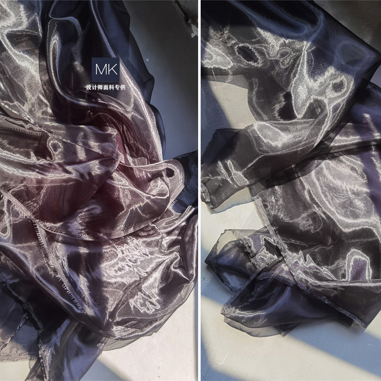 肌理黑闪闪亮网纱面料  diy舞台背景装饰网纱蕾丝设计师时装布料