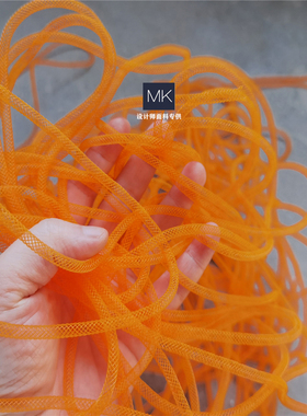 设计师细细亮酸橙色肌理管 半透明装饰创意造型辅料 diy配件辅料