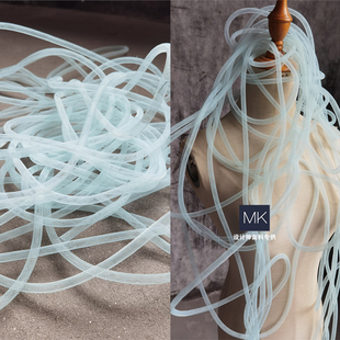 镂空弹力月牙薄荷造型扭曲管设计师原创进口编织手工材料创意管子