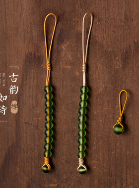 净莲梵尘出品 绿色尼泊尔老琉璃制作技术器 佛珠 念珠配件 js ZF